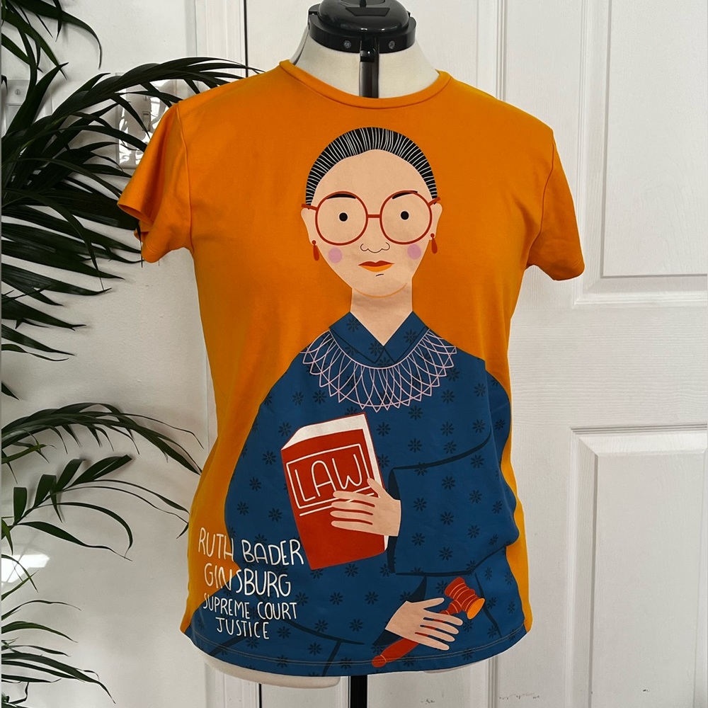 Women’s Piccolina Ruth Bader Ginsburg Yellow Graphic T Shirt Size Large